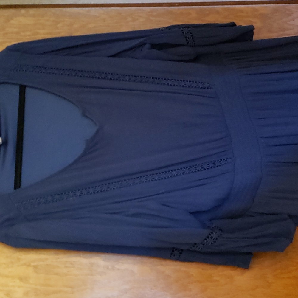 Torrid size 3 navy blue summer light weight dress with navy silk slip under.